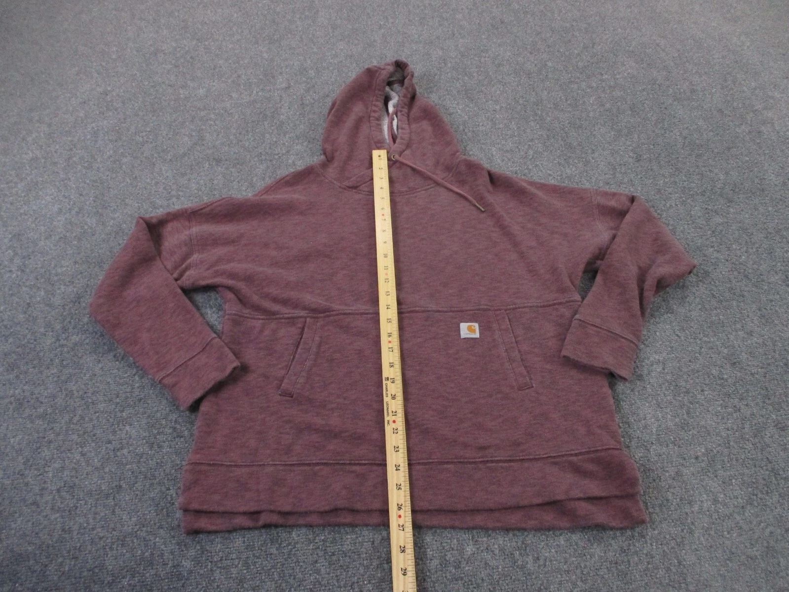 VETEMENTS Carhartt Felpa con Cappuccio Donna L Rosso Relaxed Abbigliamento da Lavoro Outdoor Logo Adulto