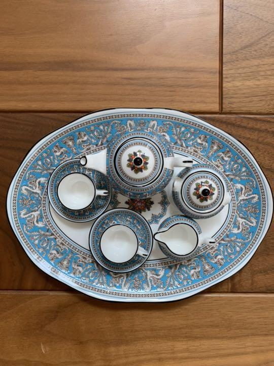 Wedgwood Florentine Turquoise Miniature Tea Set 260th Anniversary