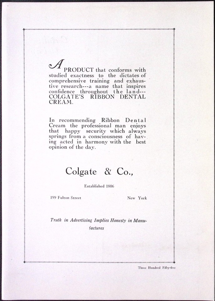 1925 Colgate Ribbon Cream Colgate &amp; Co New York Print Ad | eBay