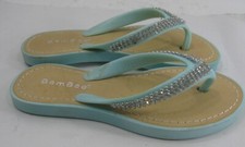 BLUE SILVER SLIP ON FLIP FLOP GIRL Sandal SIZE 12