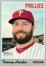 2019 Topps Heritage # 28 Tommy Hunter - Philadelphia Phillies MLB Baseball Card