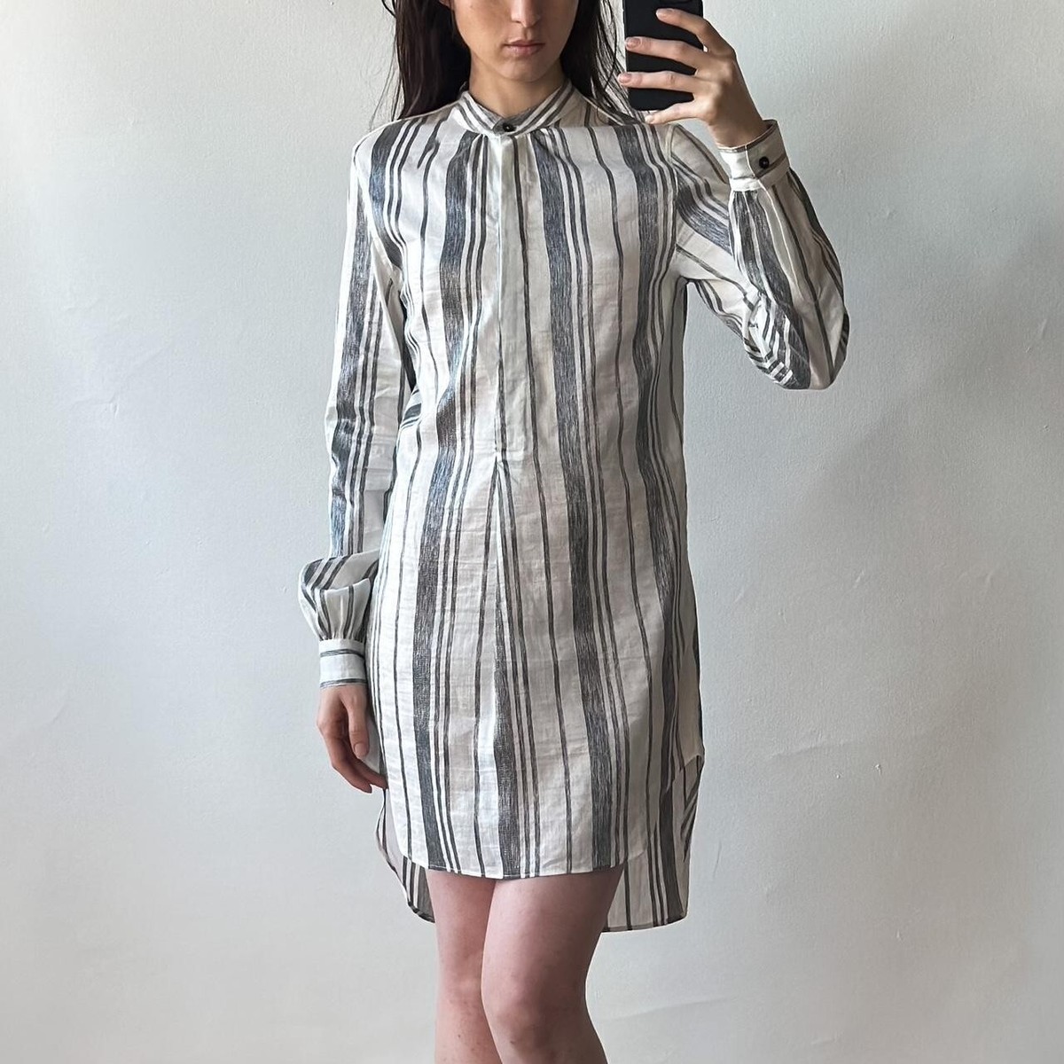 ann demeulemeester shirt dress Ann Demeulemeester black minimalist shirt dress or tunic