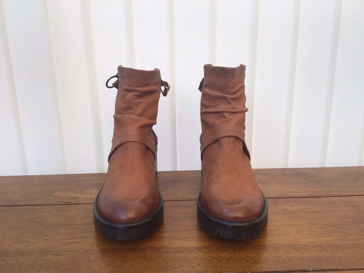MJUS Women s Brown Leather Long Boots eBay