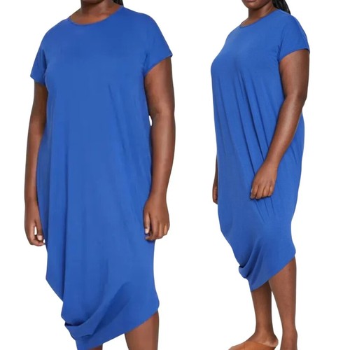 UNIVERSAL STANDARD Iconic Geneva Dress SIZE XL Petite Blue Pima Cotton - Picture 10 of 10