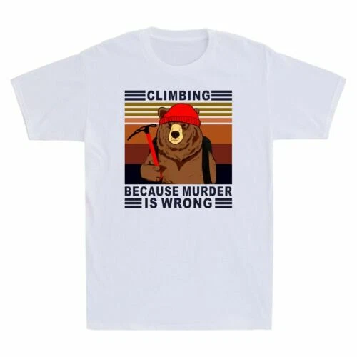 Climbing Because Murder Is Wrong Funny Bear Camping Vintage Men's T-Shirt
Opens in a new window or t