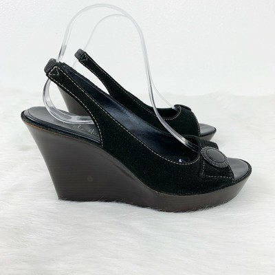 cole haan black wedge sandals