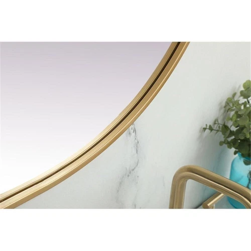 Elegant Decor Asha 30x60" Oval Modern Metal Wall-Mounted Mirror in Brass - Picture 8 of 11
