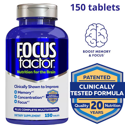 Focus Factor Brain Health Supplement- Memory- Concentration- Focus 150 Tablets