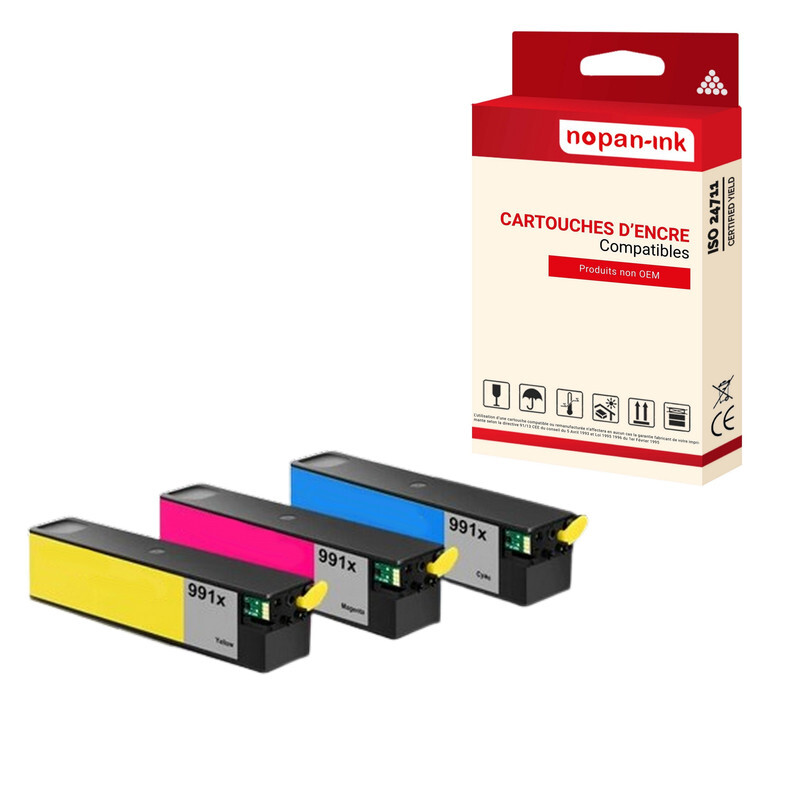 Cartouche HP 991A M0J82AE pack 3 couleurs à séchage rapide et haute autonomie