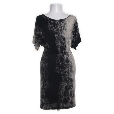 Diana Orving, Kleid, Größe: S, Schwarz/Beige, Viskose, Schlangenhaut, Damen #yRU