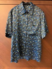 LEE MATHEWS Silk Floral Oversized Shirt Navy 0