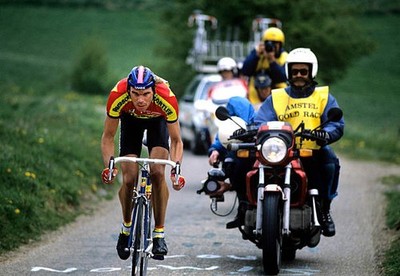 Gert-Jan Theunisse escapes in the 1992 Amstel Gold Race Cycling Old Photo