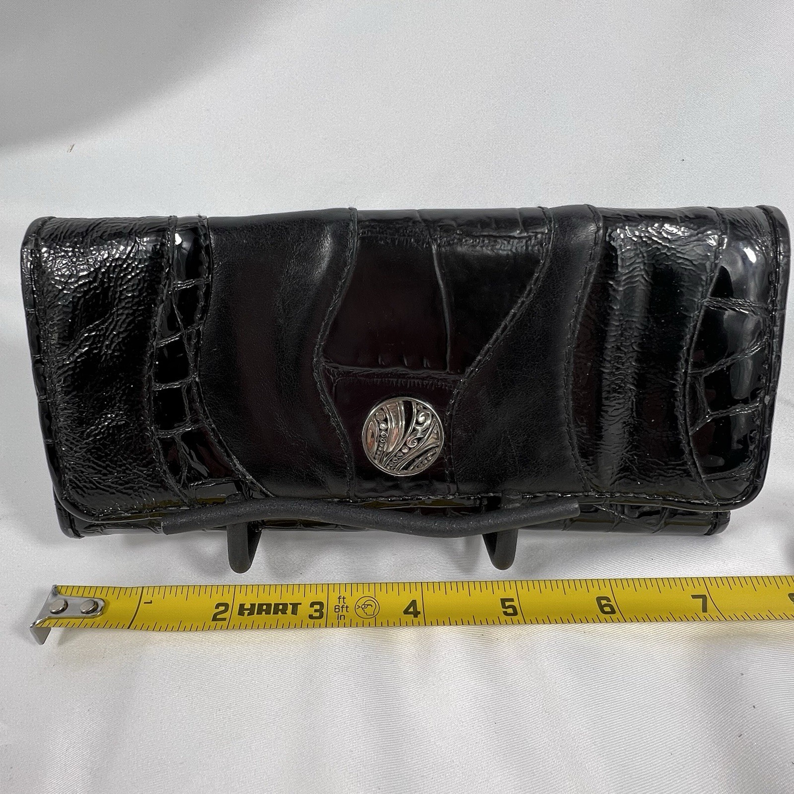 Brighton Black Croc-Embossed Patchwork Leather Tr… - image 10