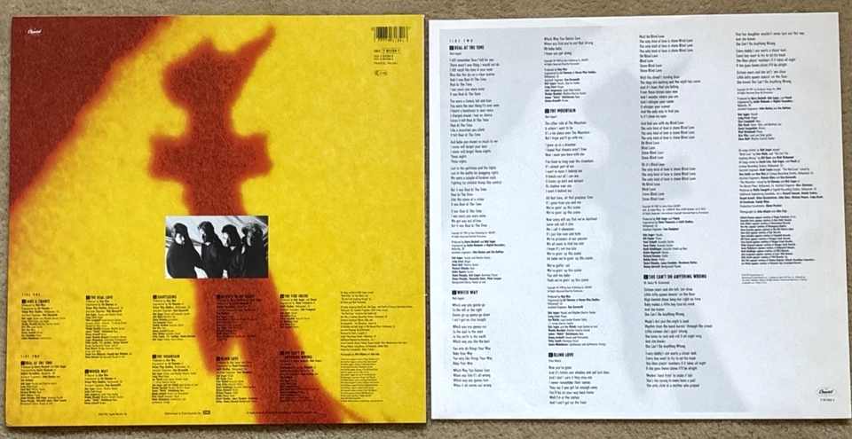 BOB SEGER - The Fire Inside (1991) Vinyl LP Record. NEAR MINT. RARE Import! - Image 4 of 4