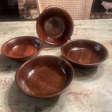 Vintage Woodcrafting 6.75โ Wood Salad Bowl Set Of 4 Made In America
