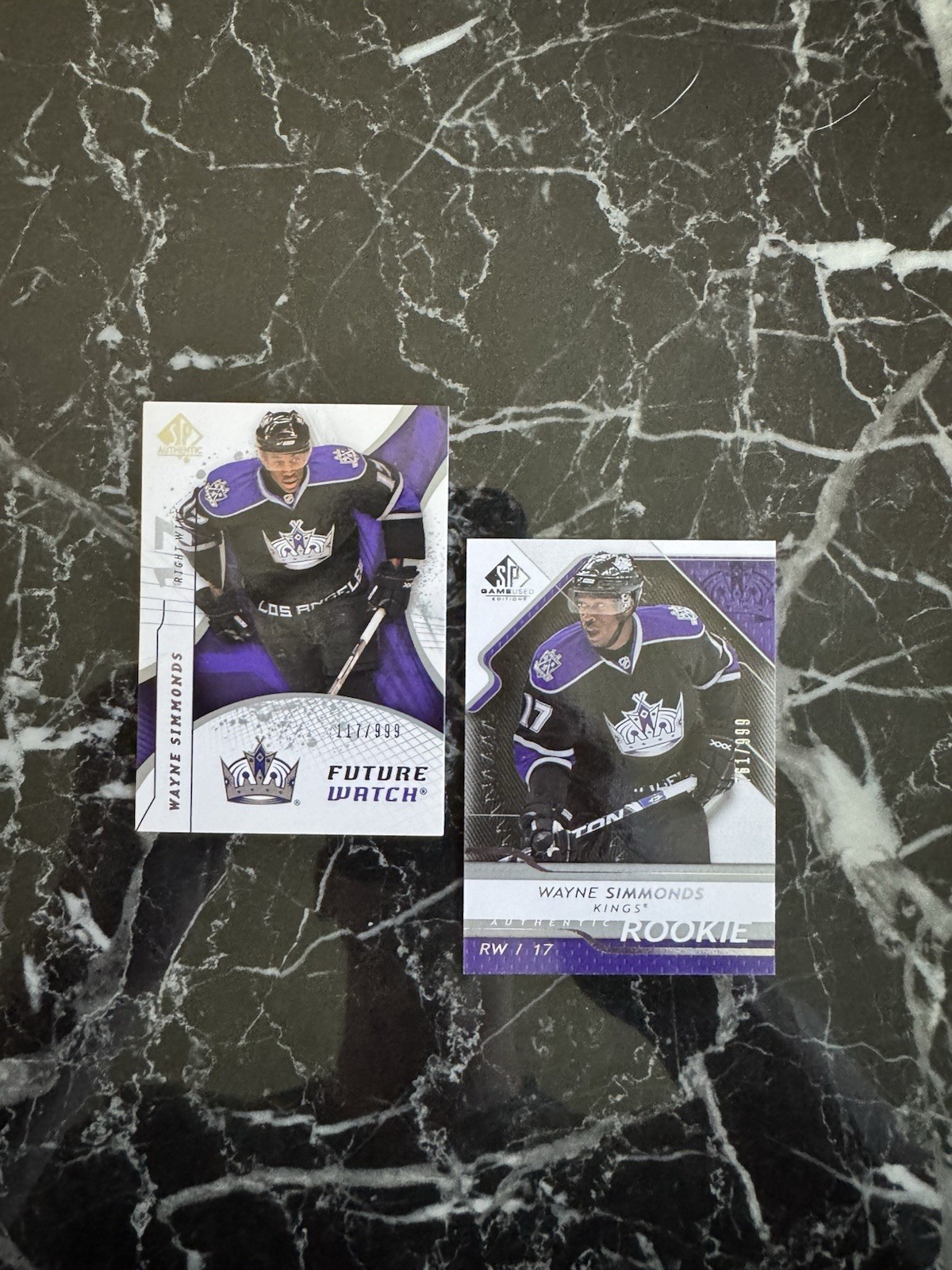 (2) Wayne Simmonds 2008-09 SP Future Watch #999 / SP Game Used #999 Rookie Card