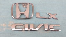 2001 02 03 04 05 Honda Civic Lx Oem Rear Trunk Chrome Emblem Logo Badge Set