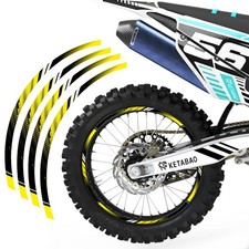 For KLX 250 H / T 06-14 13 12 Wheel Stickers Rim 21" 18" Dirt Bike D01B Yellow