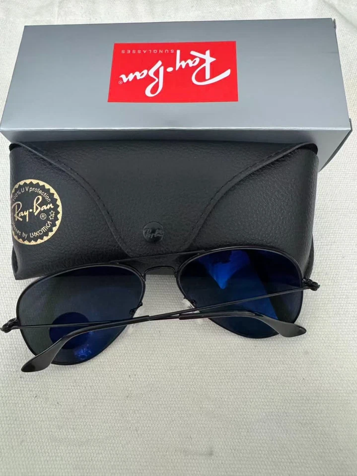 Ray-Ban RB3025 Aviator Total Black Pilot Shape Polarized Sunglasses  - image 2 of 3
