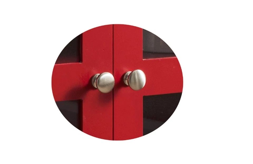 Consola armario buffet madera acabado rojo Foto 4 de 4