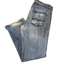 Men 7 For All Man Kind VNTG Y2K distressed SZ-32-30 button fly boot cut md wash
