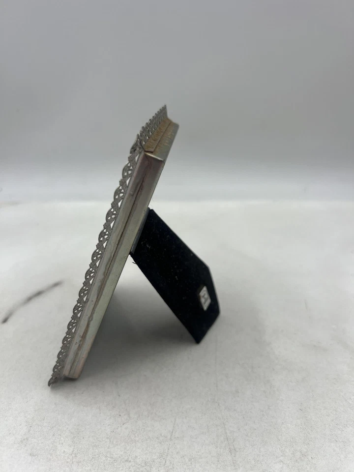 CARR International Photo Frame Silver Plated 3.5x5 Ornate Lace Edge Tabletop 816 - Image 2 of 4