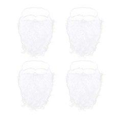 4pcs Simulation Christmas White Beard Party Cosplay Santa Claus Creative Beard