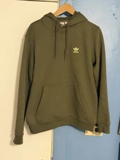 Adidas Men’s Medium Trefoil Essentials Hoodie Olive Green