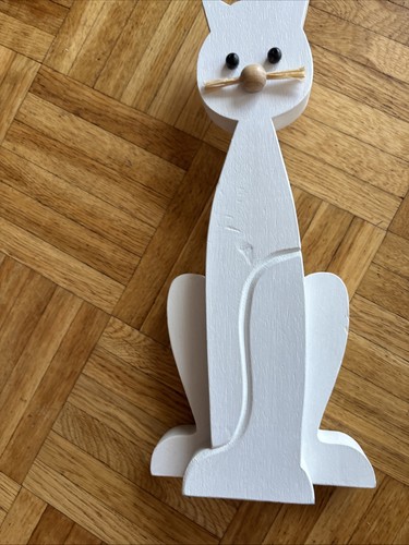 Deko Katze Aus Holz In Weiß