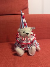 Steiff 0163/20 Circus Clown Teddy White Mohair with Tag