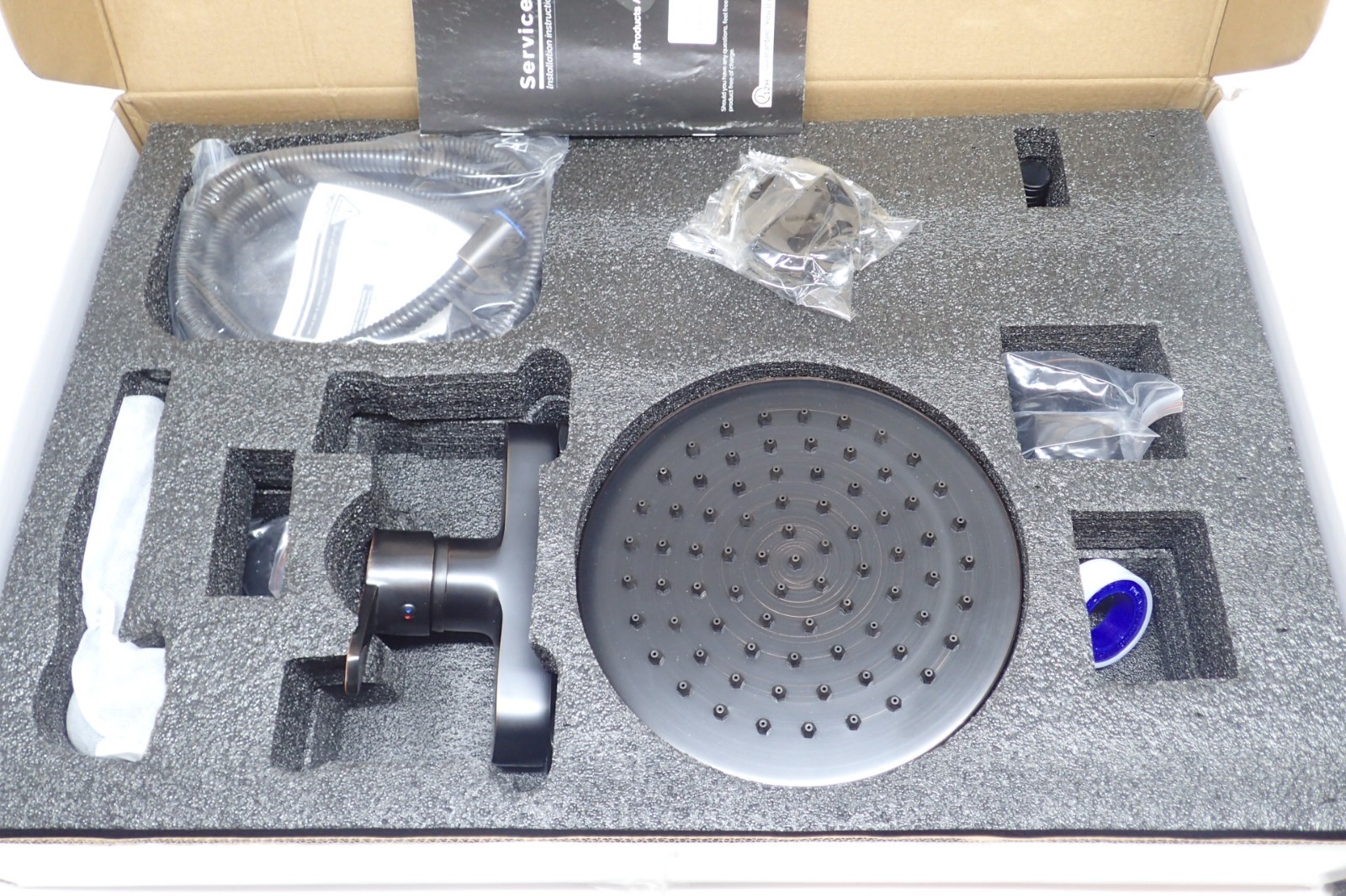 Heyalan Oil Rubbed Bronze Exposed Pipe Shower System 8 Inch 