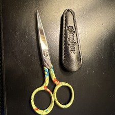 Gingher 4  SARAH Stainless Steel Embroidery Scissors Straight Tip Floral Handle
