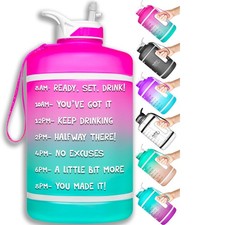 NatureWorks HydroMATE Gallon Water Bottle with Straw 128 Ounces, Pink Ombre