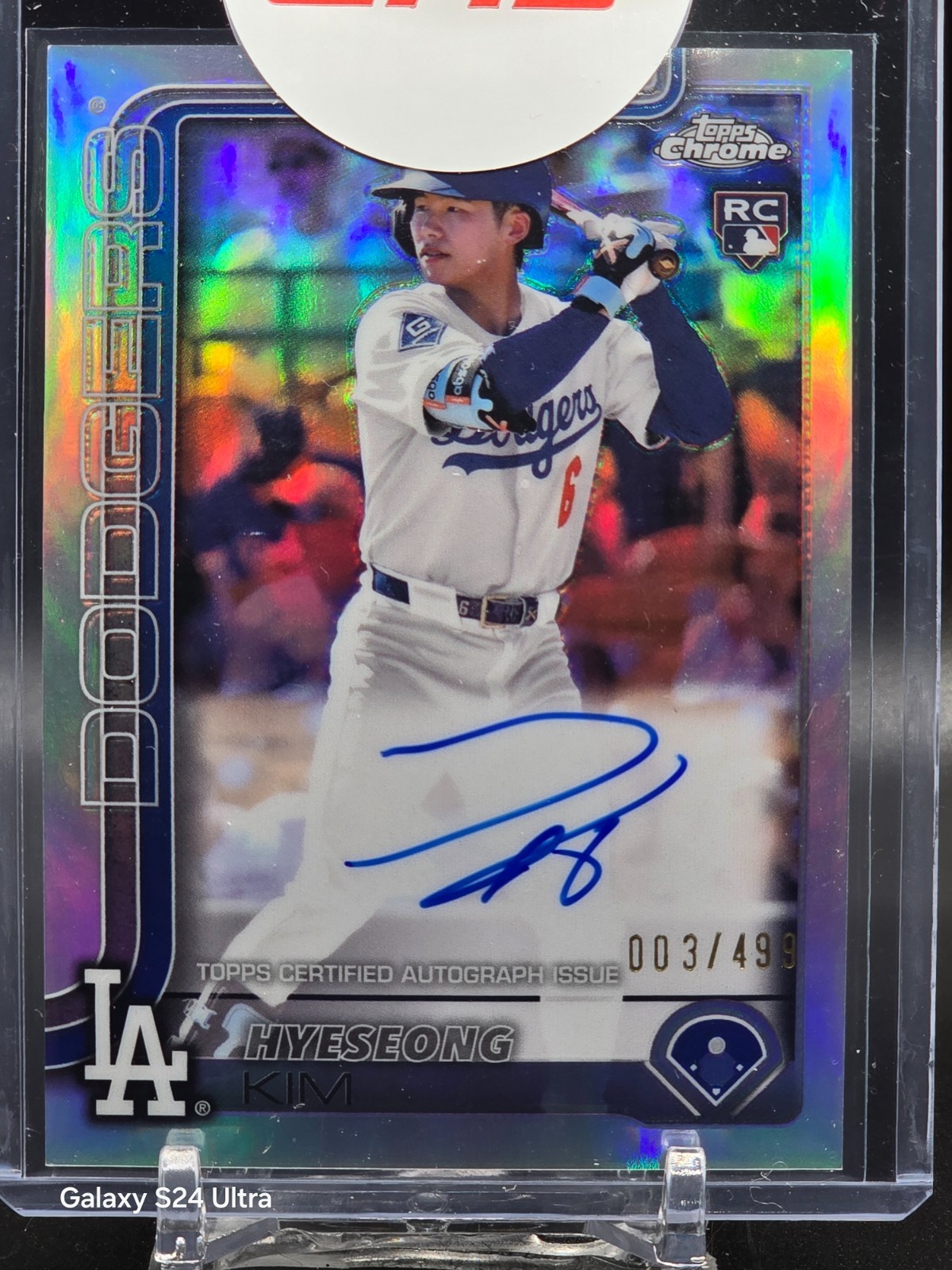 2025 Topps Chrome - Rookie Autographs Hyeseong Kim #RA-HYE Refractor /499