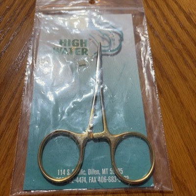 High Water Needle Nose Straight Hemostat Forceps Fly Tying Gold Handles 4.5 
