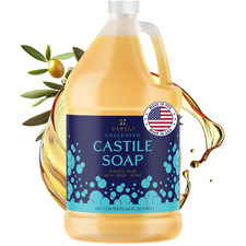 Pure Castile Soap Liquid, Unscented, with All Organic Oils for Adults, Kids and