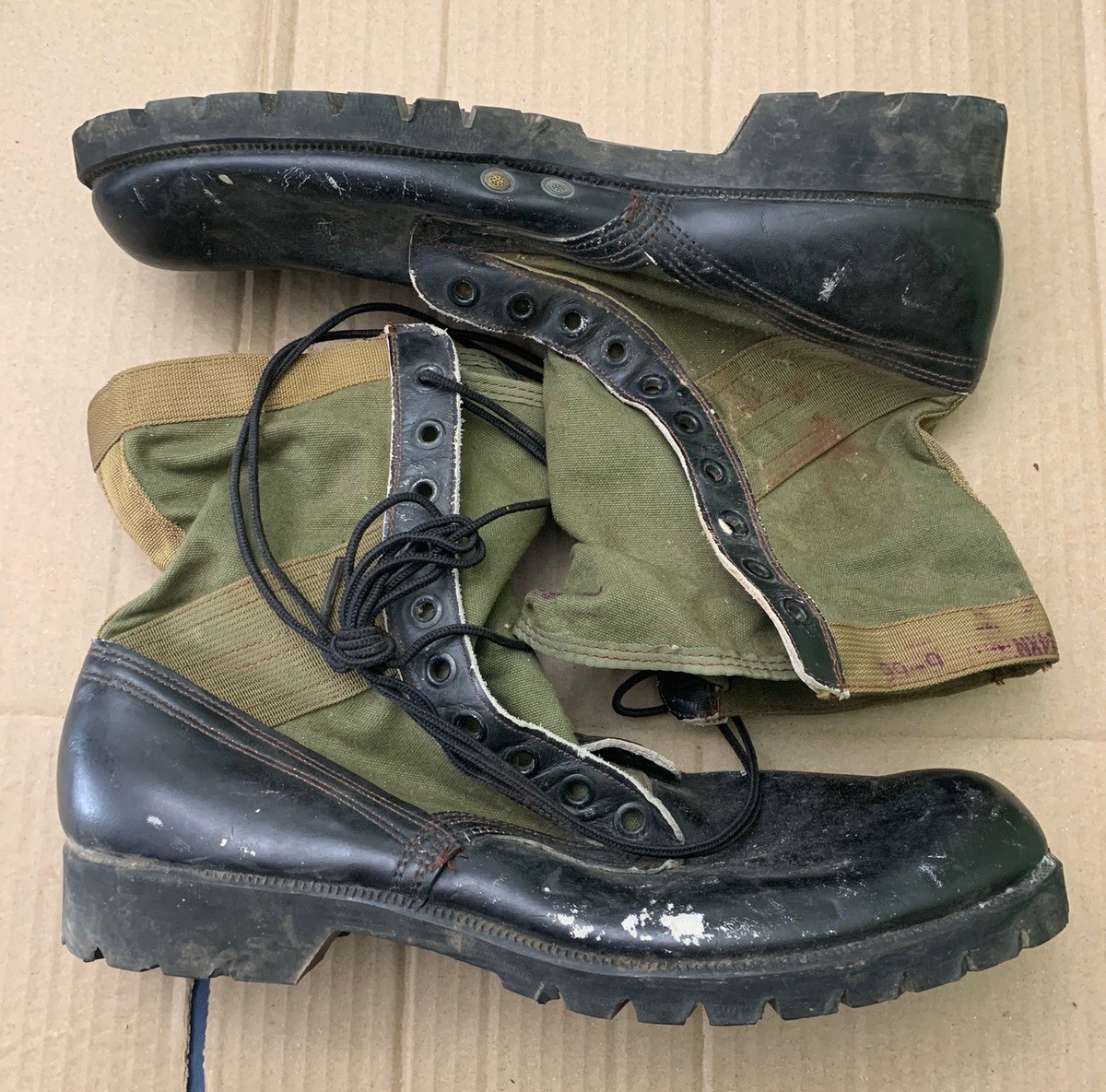 Original Vietnam Era US Military Jungle Boots Size 14XN 1966 Dated