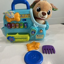 V Tech Cutie Paws Puppy Carrier Blue Interactive Carrier  Accessories