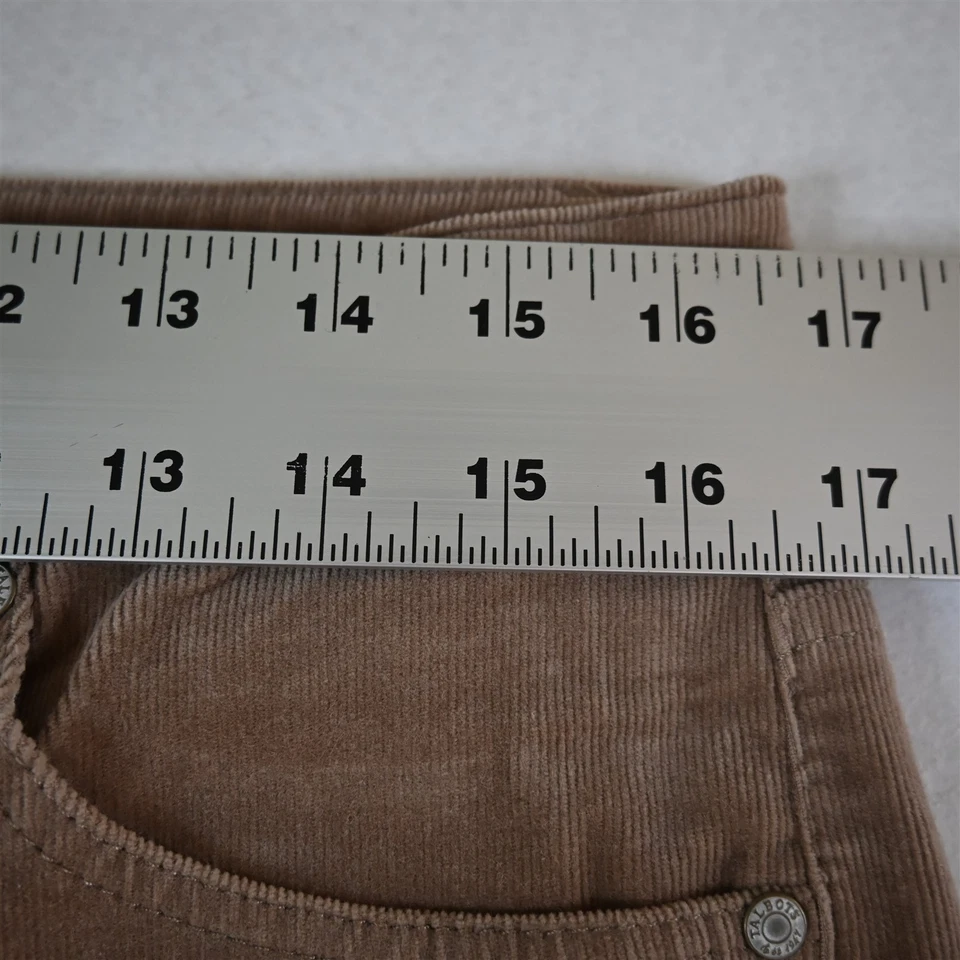 Pantalones Talbots 10 Caqui Pana Cintura Alta Pierna Recta 5 Bolsillos Mujer Foto 2 de 4