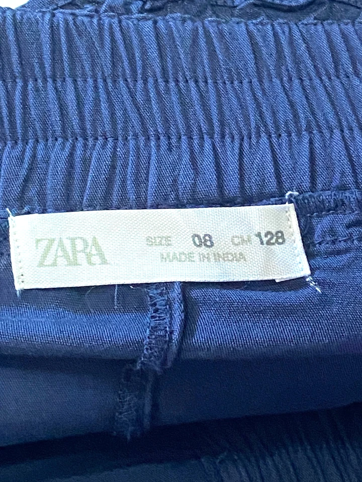 Pantalones ZARA Niños Acanalados Cintura Elástica Borla Cordón Calce Suelto Algodón Niñas 8 Foto 4 de 4