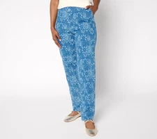 Denim & Co. Regular Original Waist Side Pocket Printed Pant Womens A701423