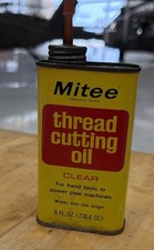 Vintage Mitee Thread Cutting Oil 8oz Metal Can w/ Pour Made In USA Advertising