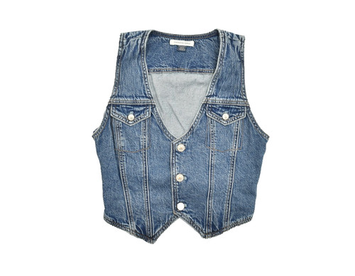 American Eagle Outfitters Denim Vest Womens Size XS Blue Medium Wash Adjustable