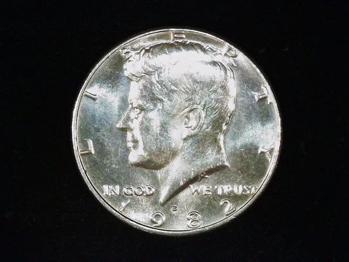 1982-D Kennedy Half Dollar AU++ (1). Free Shipping!