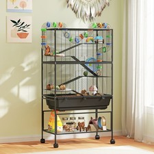 Hamster Cage, 5 Tier Rolling Rat Cage for Syrian, Gerbil, Mouse