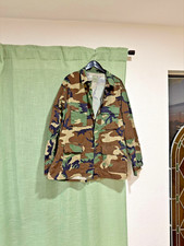US Army Woodland Camouflage Hot Weather Combat Coat Jacket Large Long NATO