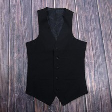 Southeastern Vest Mens 32 Black Suit Waistcoat 5-Button Formal Business Dress