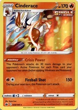 Cinderace 028/198 Holo Rare Chilling Reign Pokemon Near Mint