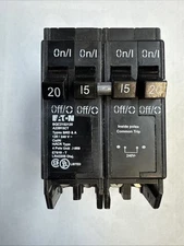 EATON QUAD CIRCUIT BREAKER BQC2152120 QUAD 20 AMP 15 AMP