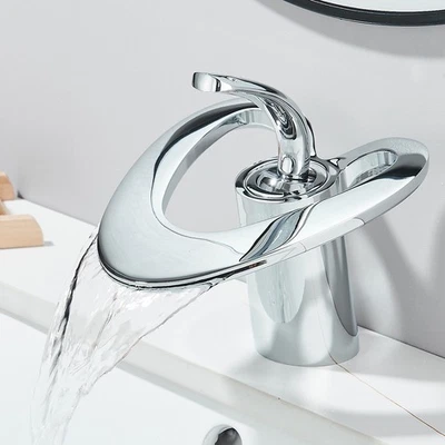 ROZIN Wasserfall Waschtischarmatur Badarmatur Wasserhahn Bad Waschbecken Mischbatterie
